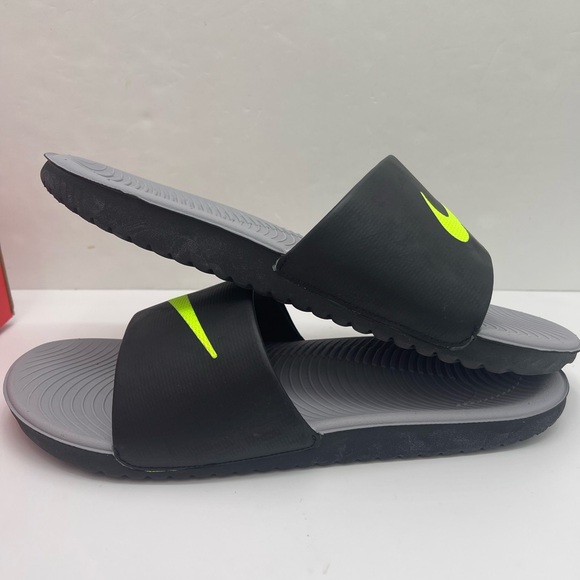 Nike Men’s Black Slides with Neon Green Logo - Picture 16 of 16